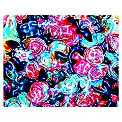 Neon Floral Double Sided Flano Blanket (medium)  by 3cl3ctix