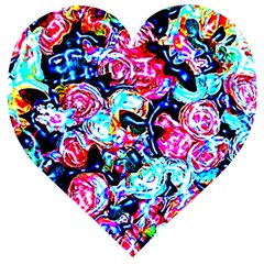 Neon Floral Wooden Puzzle Heart by 3cl3ctix