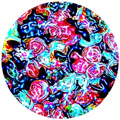 Neon Floral Wooden Puzzle Round by 3cl3ctix