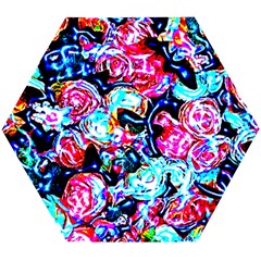 Neon Floral Wooden Puzzle Hexagon by 3cl3ctix