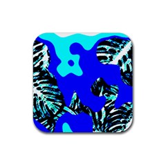 Abstract Tropical Rubber Coaster (square) by 3cl3ctix