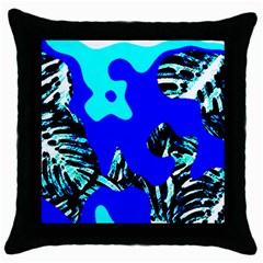 Abstract Tropical Throw Pillow Case (black) by 3cl3ctix