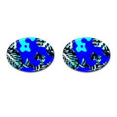 Abstract Tropical Cufflinks (oval) by 3cl3ctix