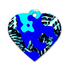 Abstract Tropical Dog Tag Heart (One Side)