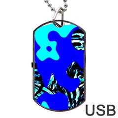 Abstract Tropical Dog Tag USB Flash (Two Sides)