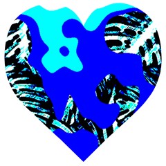 Abstract Tropical Wooden Puzzle Heart