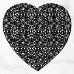 Black Lace Jigsaw Puzzle (heart) by SychEva