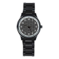 Black Lace Stainless Steel Round Watch by SychEva