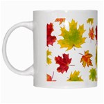 Bright Autumn Leaves White Mugs Left