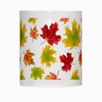 Bright Autumn Leaves White Mugs Center