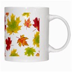 Bright Autumn Leaves White Mugs Right