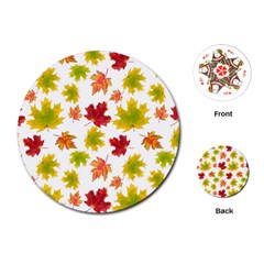 Bright Autumn Leaves Playing Cards Single Design (round) by SychEva