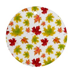 Bright Autumn Leaves Round Ornament (two Sides) by SychEva