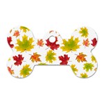 Bright Autumn Leaves Dog Tag Bone (Two Sides) Front