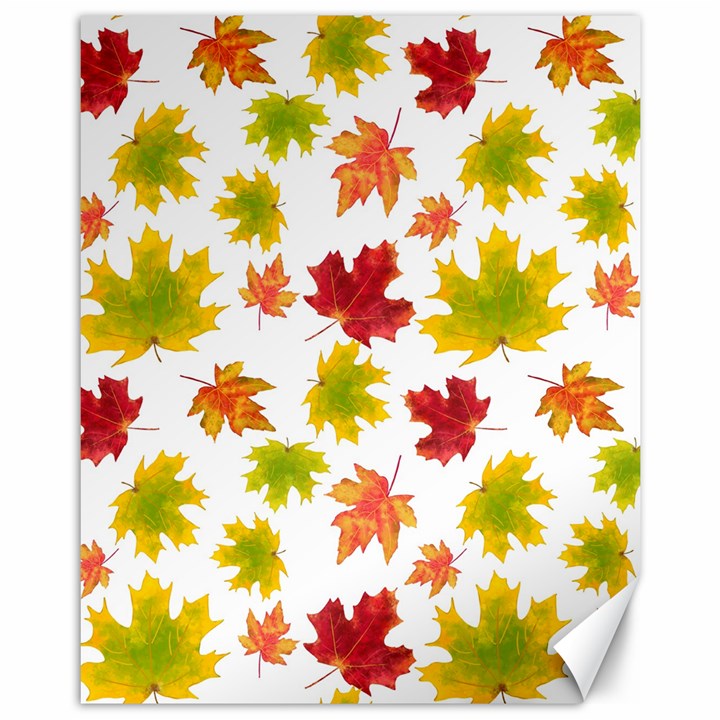 Bright Autumn Leaves Canvas 11  x 14 