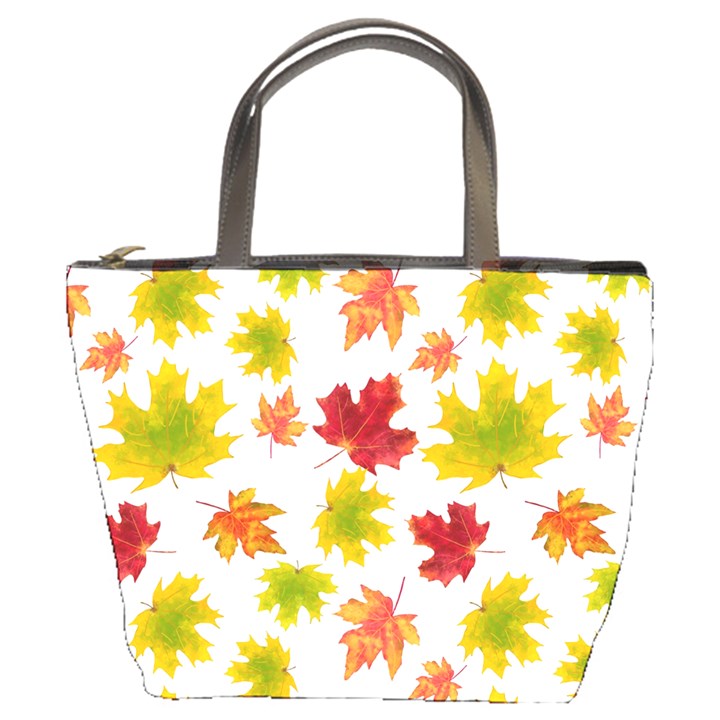 Bright Autumn Leaves Bucket Bag