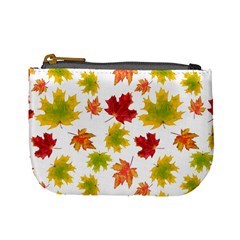 Bright Autumn Leaves Mini Coin Purse by SychEva