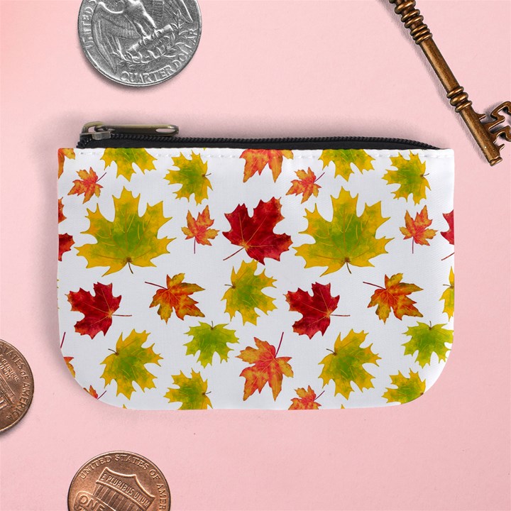 Bright Autumn Leaves Mini Coin Purse