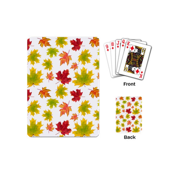 Bright Autumn Leaves Playing Cards Single Design (Mini)