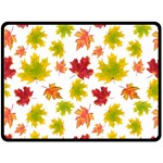 Bright Autumn Leaves Double Sided Fleece Blanket (Large)  80 x60  Blanket Front