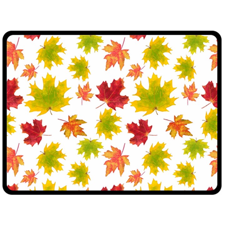 Bright Autumn Leaves Double Sided Fleece Blanket (Large) 