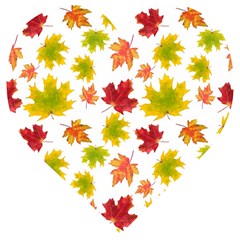 Bright Autumn Leaves Wooden Puzzle Heart by SychEva