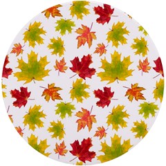 Bright Autumn Leaves Uv Print Round Tile Coaster by SychEva