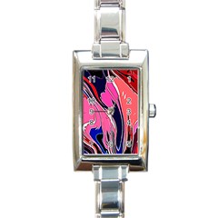 Painted Marble Rectangle Italian Charm Watch