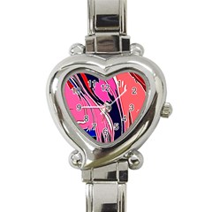 Painted Marble Heart Italian Charm Watch