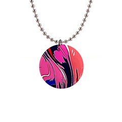 Painted Marble 1  Button Necklace