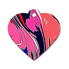 Painted Marble Dog Tag Heart (One Side)