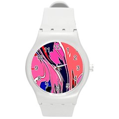 Painted Marble Round Plastic Sport Watch (m) by 3cl3ctix