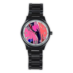 Painted Marble Stainless Steel Round Watch by 3cl3ctix