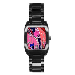 Painted Marble Stainless Steel Barrel Watch