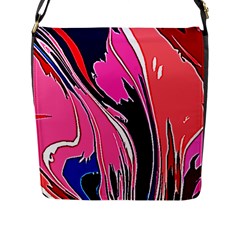 Painted Marble Flap Closure Messenger Bag (L)