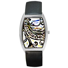 Faux Baroque Print Barrel Style Metal Watch by 3cl3ctix