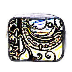 Faux Baroque Print Mini Toiletries Bag (one Side) by 3cl3ctix