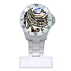 Faux Baroque Print Plastic Nurses Watch by 3cl3ctix