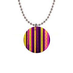 Warped Stripy Dots 1  Button Necklace