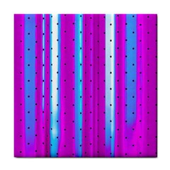 Warped Stripy Dots Tile Coaster