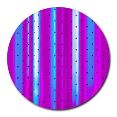 Warped Stripy Dots Round Mousepads