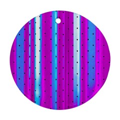 Warped Stripy Dots Ornament (Round)