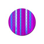 Warped Stripy Dots Rubber Round Coaster (4 pack) Front