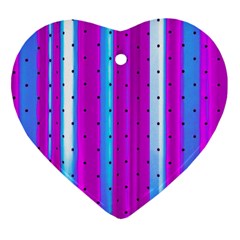 Warped Stripy Dots Heart Ornament (Two Sides)