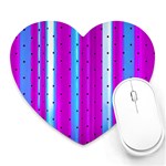 Warped Stripy Dots Heart Mousepads Front