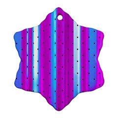 Warped Stripy Dots Snowflake Ornament (Two Sides)