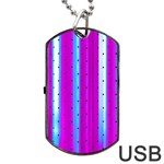 Warped Stripy Dots Dog Tag USB Flash (One Side) Front