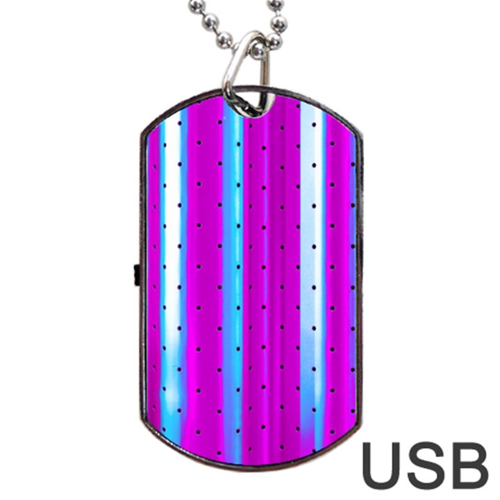 Warped Stripy Dots Dog Tag USB Flash (One Side)