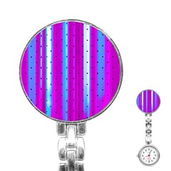 Warped Stripy Dots Stainless Steel Nurses Watch