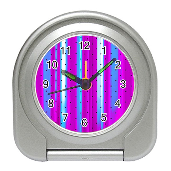 Warped Stripy Dots Travel Alarm Clock